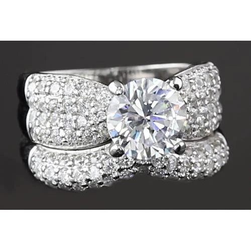 natural round diamond 5.50ct ring side angle