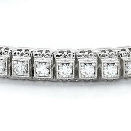 5.50 Carats Round Natural Diamond Tennis Bracelet Solid White Gold 14K