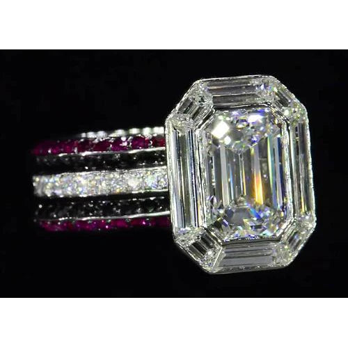 natural emerald diamond 5.50ct ring side angle