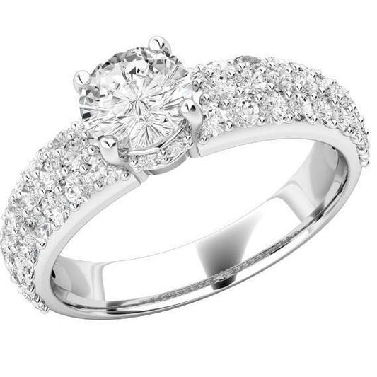 5.50 Ct Round Brilliant Cut Natural Diamonds Anniversary Ring White Gold 14K