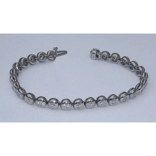 5.60 Carats Real Diamond Tennis Bracelet Vs Full Bezel New