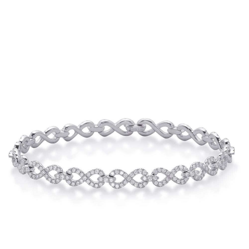 5.60 Ct Round Cut Real Diamond Tennis Bracelet 14K White Gold