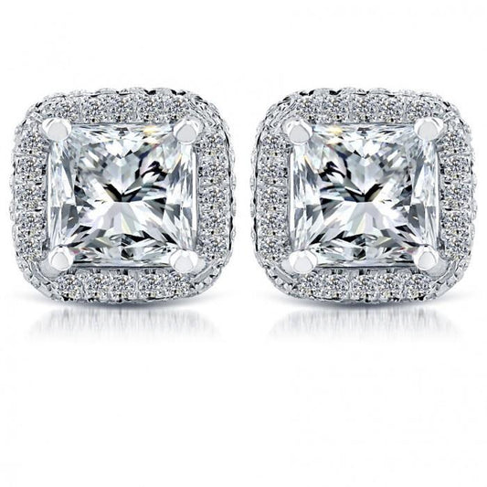 natural round diamond 5.70ct earring front view