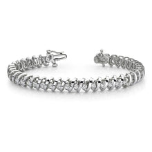 5.70 Ct Round Cut Natural Diamonds Swirl Link Tennis Bracelet White Gold 14K