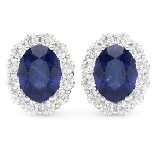 natural round sapphire 6.40ct earring side angle