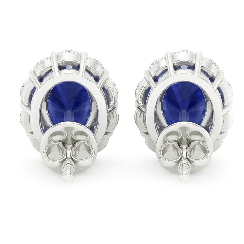natural round sapphire 6.40ct earring top view