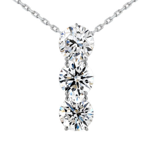 6 Carat 3 Stone Real Natural Earth Mined Diamond Jewellery Past Present Future Journey Pendant