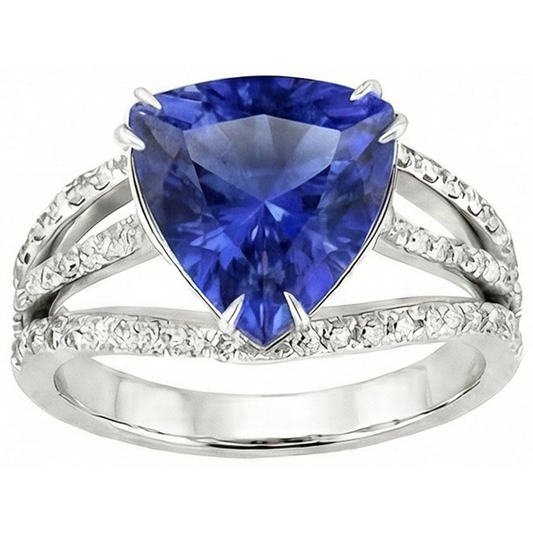 6 Carat Trillion Sri Lanka Sapphire Natural Earth Mined DIAMOND ( NOT LAB GROWN )s Ring Jewellery