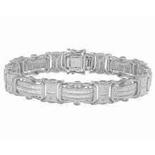 6 Carats Natural Round Shape Men Diamond Bracelet White Gold 14K