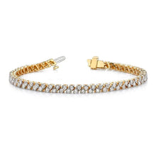 6 Carats Round Brilliant Real Diamond Tennis Bracelet Yellow Gold 14K