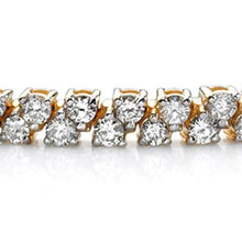 6 Carats Round Brilliant Real Diamond Tennis Bracelet Yellow Gold 14K