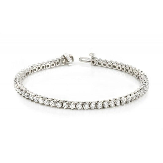 6 Carats Round Genuine Diamonds Tennis Bracelet White Gold 14K