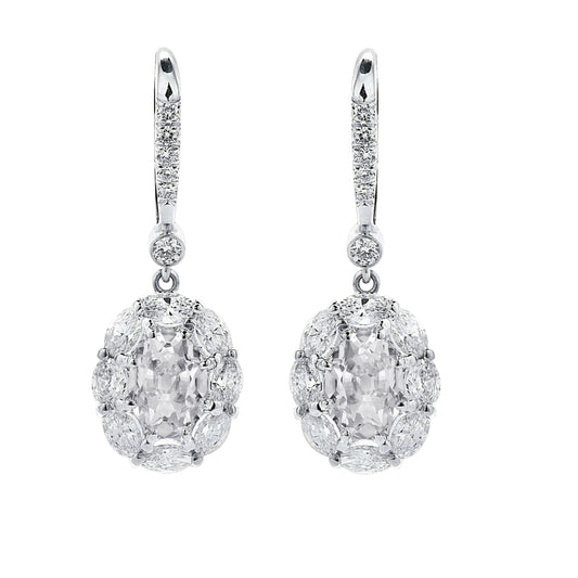 Natural Diamond Dangle 1.50 ct 14 Karat White Gold – main view