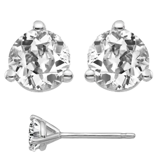 Real Brilliant Diamond Earrings 6 ct 14 Karat White Gold – main view