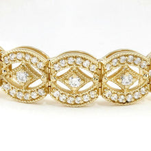 6.05 Carats Diamond Vintage Look Real Diamond Tennis Bracelet Yellow Gold