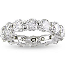 6.30 Carats Round Real Diamonds Eternity Wedding Band White Gold 14K