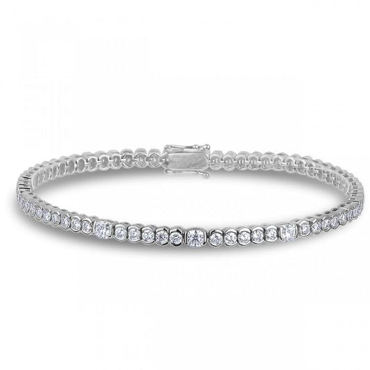 6.30 Carats Sparkling Natural Earth Mined Diamonds Women Tennis Bracelet Gold White 14K