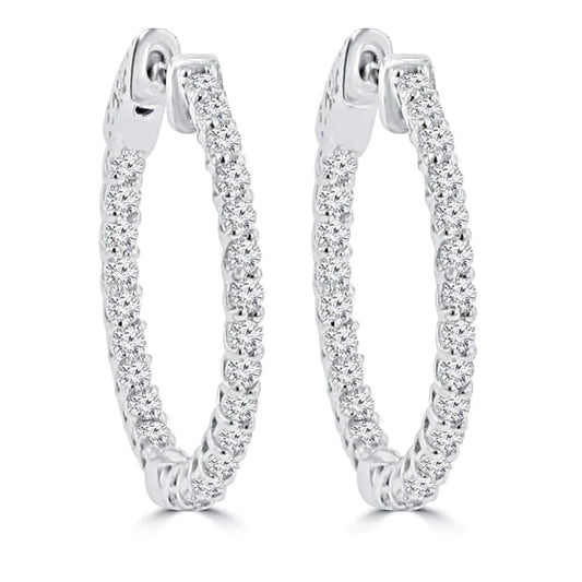 6.40 Carats F Vvs1 Real Diamonds Women Hoop Earrings White Gold 14K New