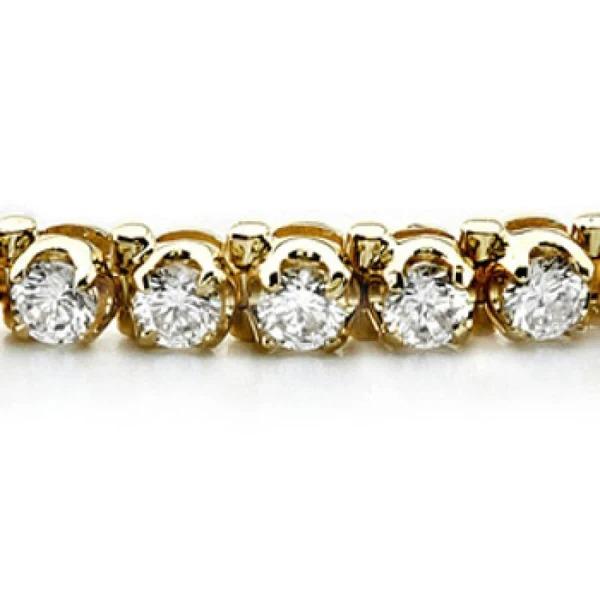 6.45 Carats Prong Set Round Natural Diamonds Tennis Bracelet 14K