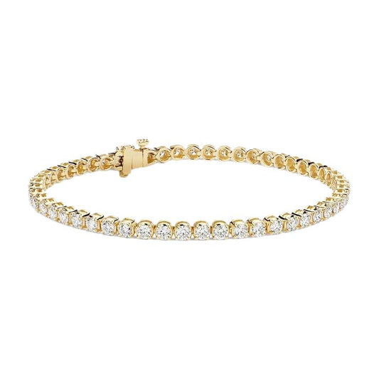 6.50 Carats Genuine Round Cut Diamonds Tennis Bracelet Yellow Gold