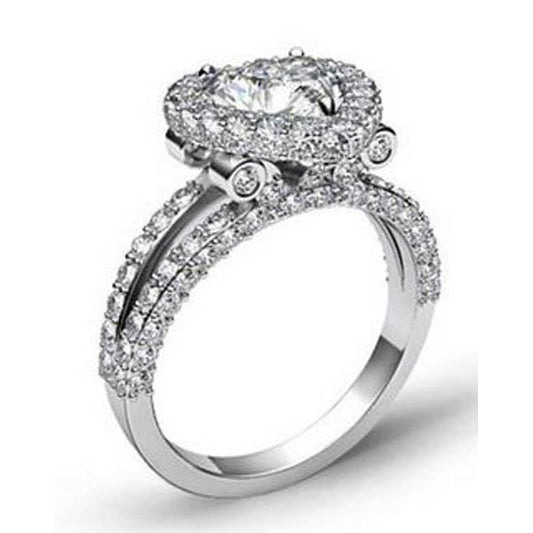 natural round diamond 6.50ct ring side angle