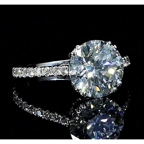 6.50 Carats Women Natural Diamond Ring Solitaire With Accents2