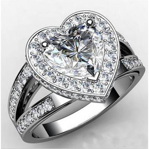 natural round diamond 6.60ct ring front view
