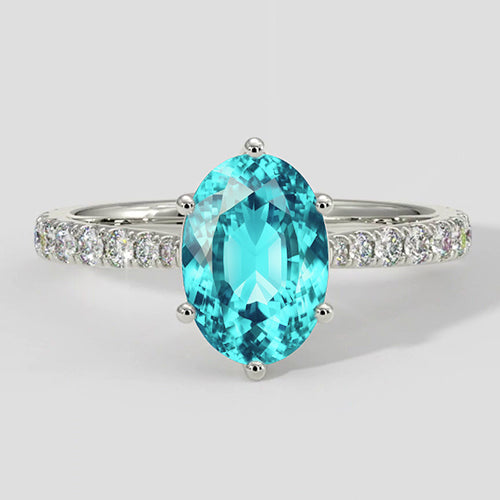 6 Prong Paraiba Engagement Ring