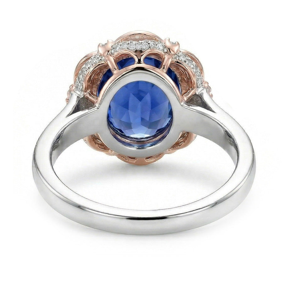 7 Carat Two Tone Sapphire Ring