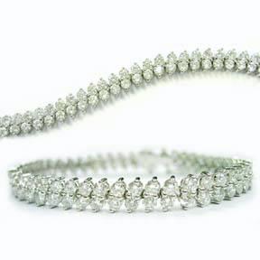 7 Carats Prong Setting Round Genuine Diamond Tennis Bracelet White Gold 14K