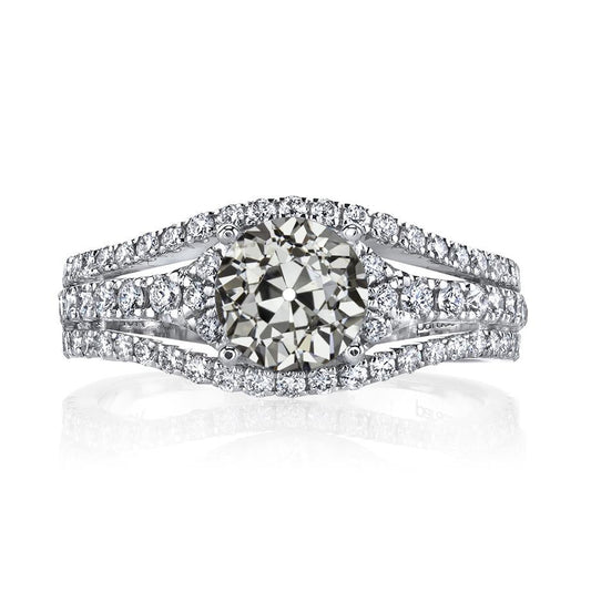 natural round diamond 7ct ring front view