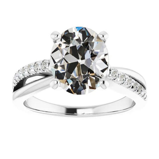 natural round diamond 7ct ring front view
