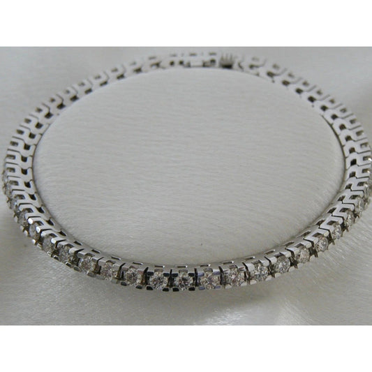 7 Carats Sparkling Round Cut Real Diamond Tennis Bracelet White Gold 14K