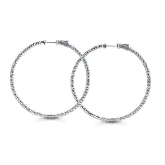 7 cms Genuine Diamond Hoops 3 Inches