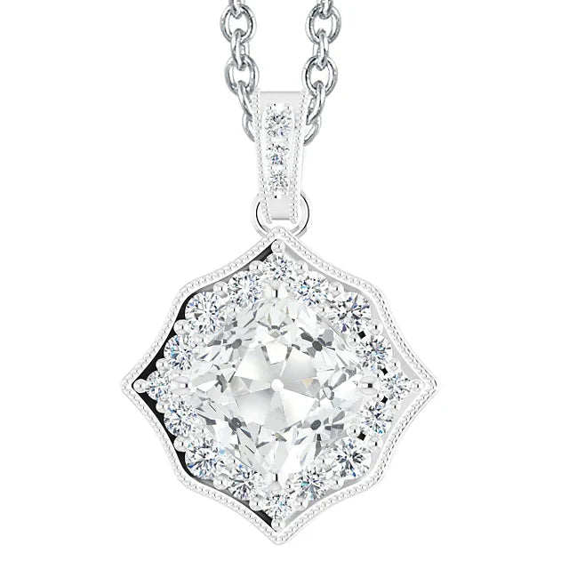 Drop Pendant 14K White Gold with Fine Diamond – main view