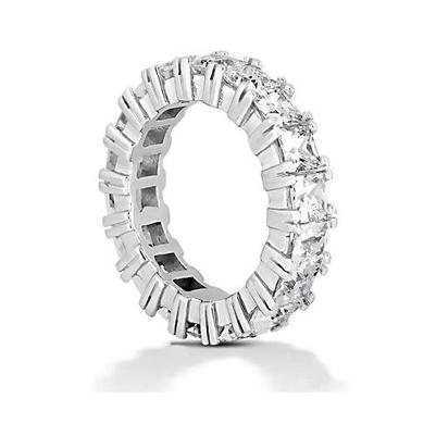 Princess Real Diamonds Eternity Wedding Band White Gold 14K