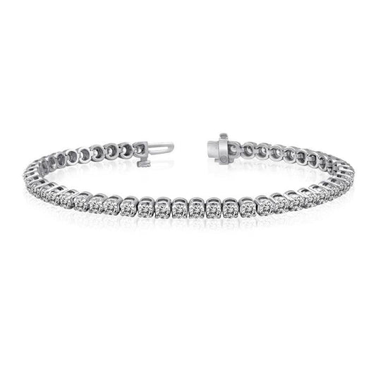7.20 Carats Round Real Diamond Tennis Bracelet White Gold Jewelry