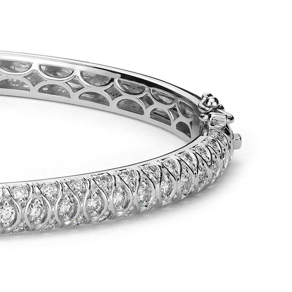 7.20 Ct Round Real Brilliant Diamond Bangle Gold Jewelry