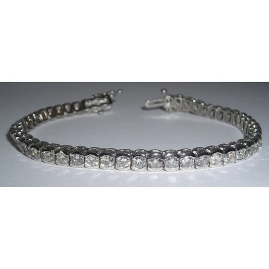 7.35 Carat Natural Diamond Tennis Bracelet Vs Jewelry Hand Gold