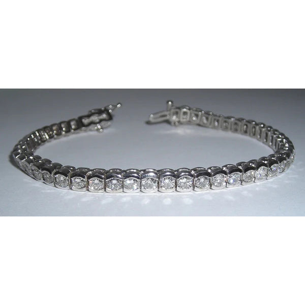 7.35 Carat Natural Diamond Tennis Bracelet Vs Jewelry Hand Gold