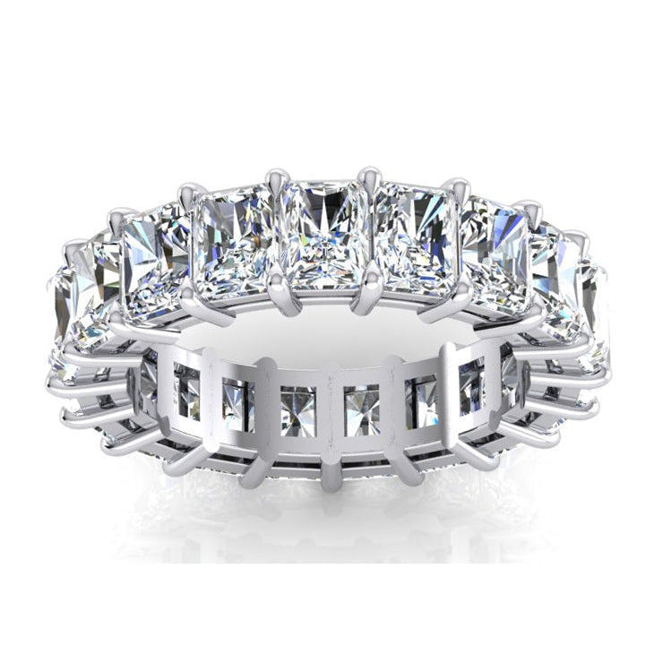 7.35 Ct. Radiant Cut Genuine Natural Earth Mined Diamond Eternity Engagement Band Gold