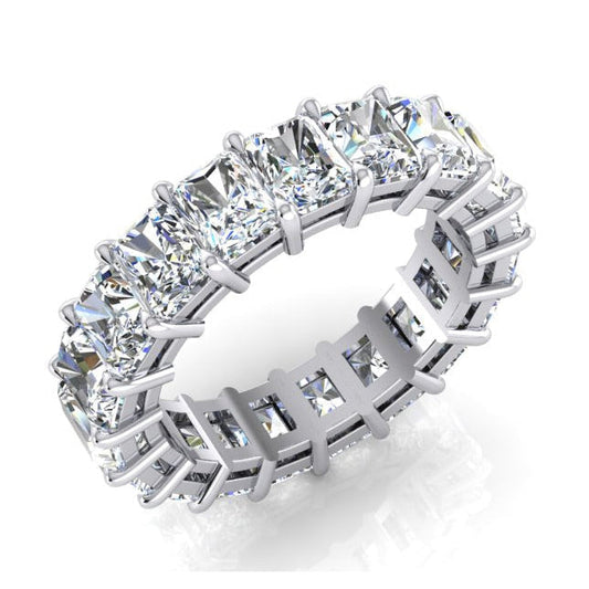 7.35 Ct. Radiant Cut Diamond Eternity Engagement Band Gold