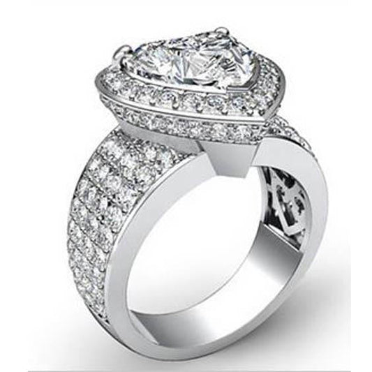 natural round diamond 7.50ct ring side angle