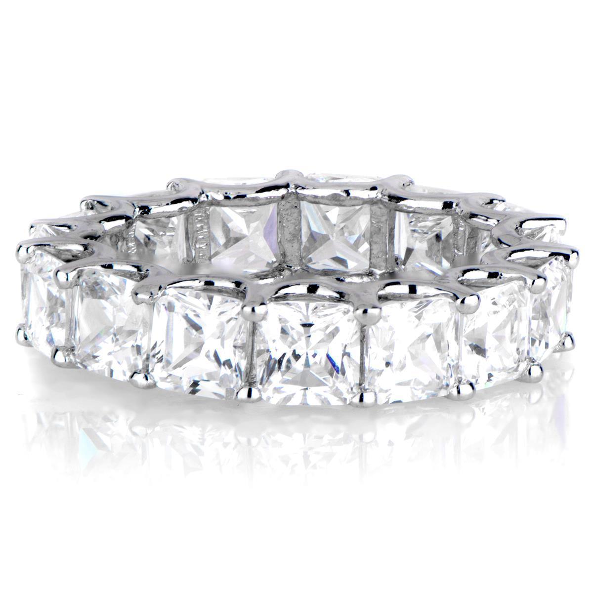 7.50 Carats Cushion Cut Diamonds Wedding Eternity Band White Gold