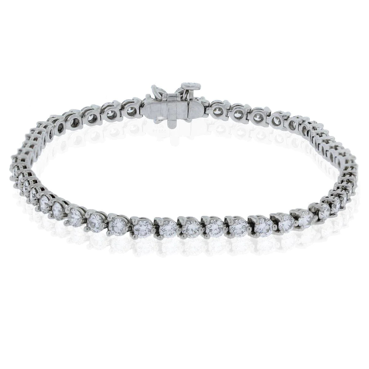 7.50 Carats Real Tennis Bracelet White Gold 14K