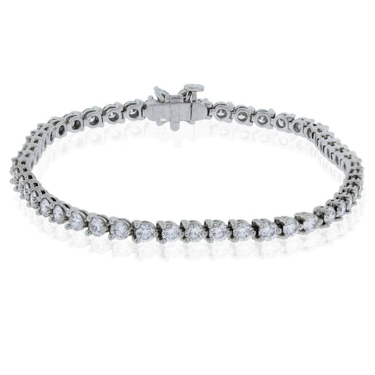 7.50 Carats Real Tennis Bracelet White Gold 14K