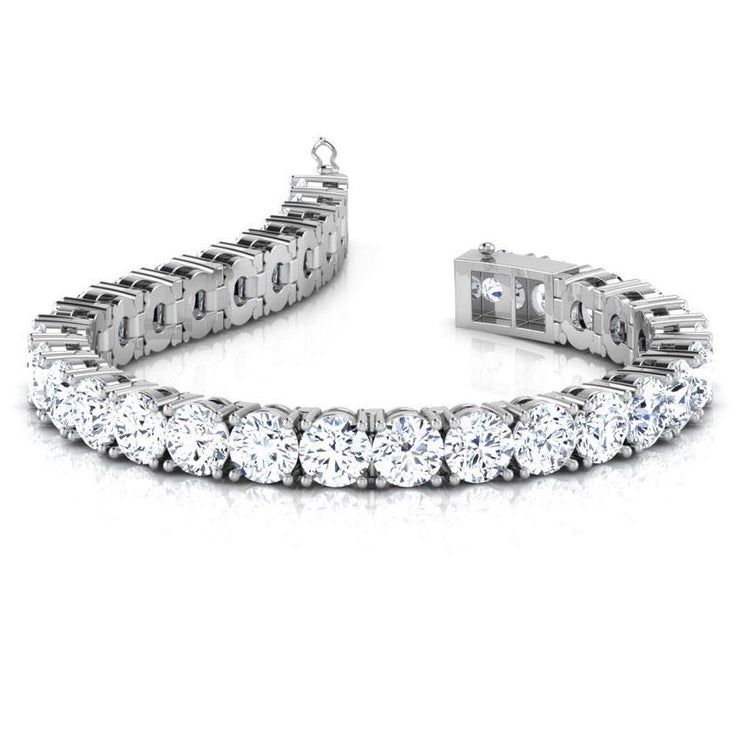 7.75 Carats Round Genuine Diamond Tennis Bracelet White Gold 14K