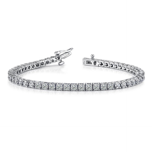 7.80 Ct Round Brilliant Cut Natural Diamond Tennis Bracelet White Gold Jewelry