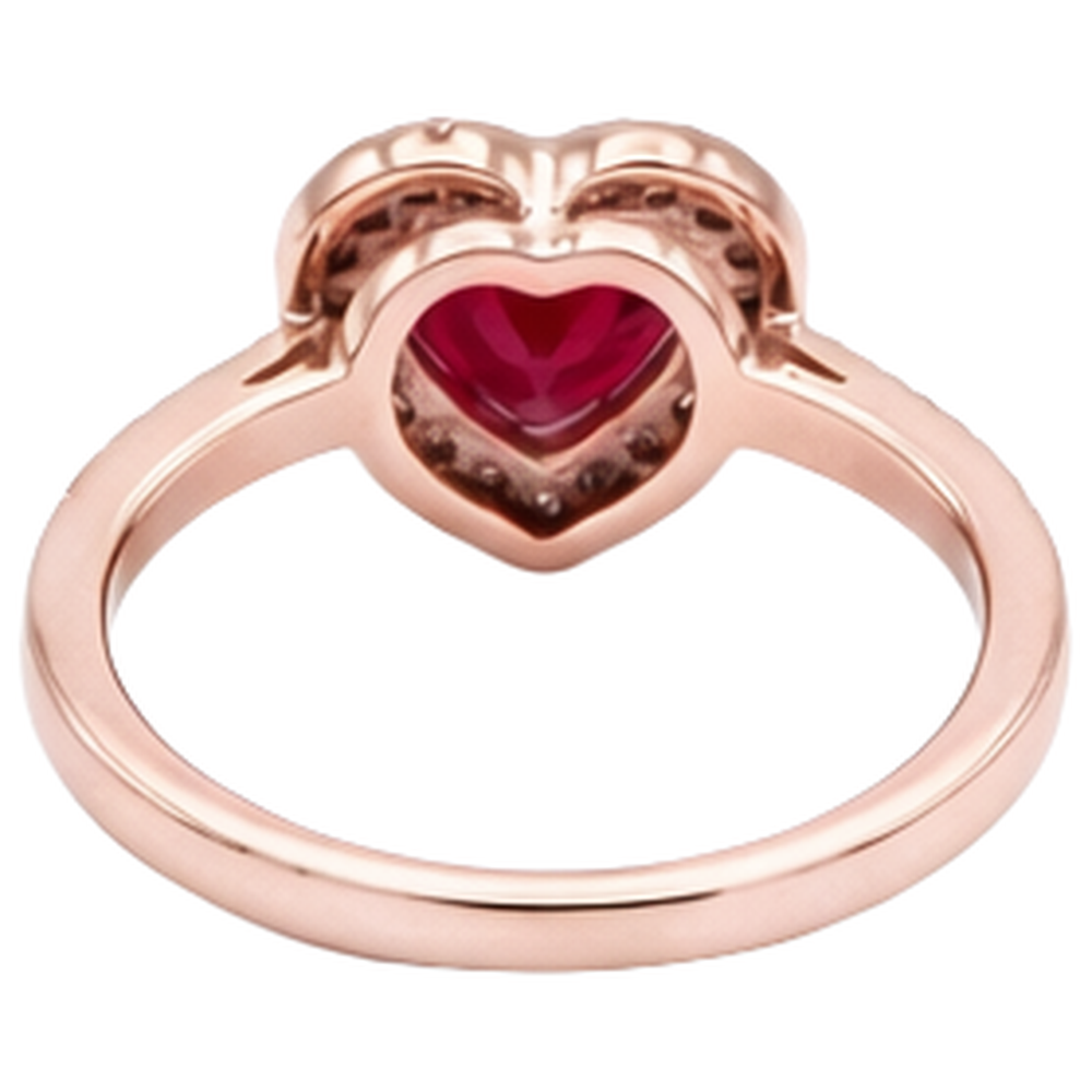 8.5 Carats Red AAA Ruby With Natural Earth Mined DIAMOND ( NOT LAB GROWN ) Ring Rose Gold 14K