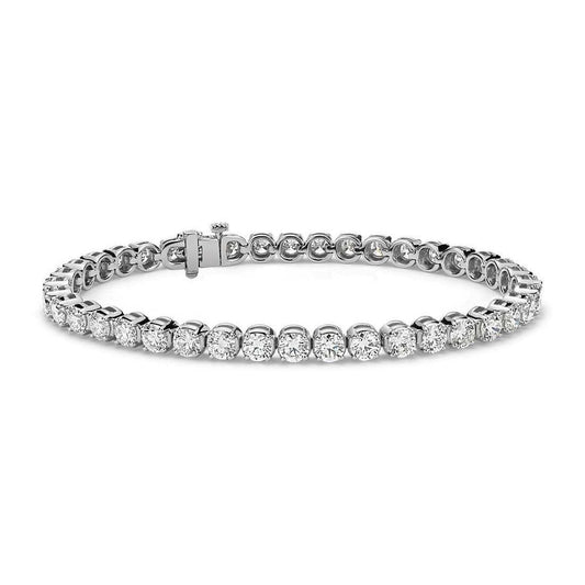 8 Ct Round Natural Diamond Women White Gold Tennis Bracelet
